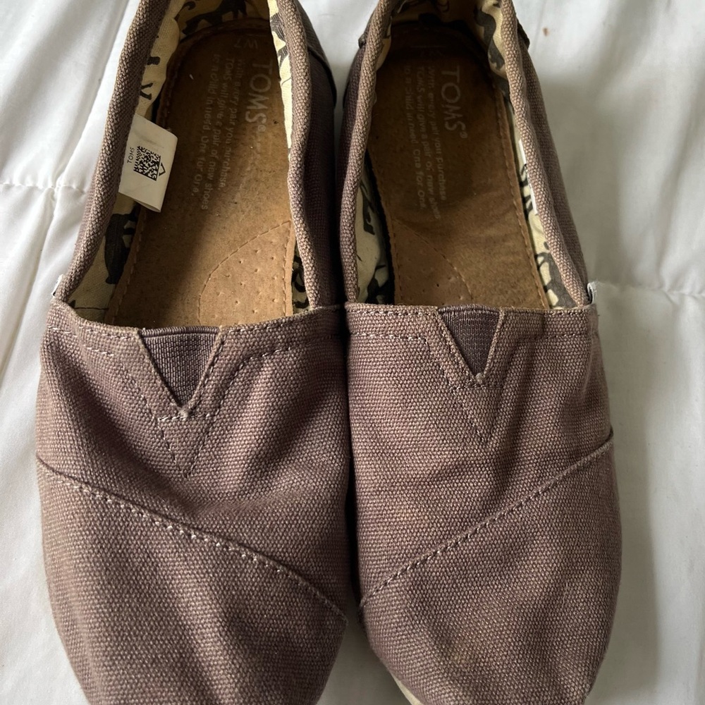 TOMS Taupe Red Black Canvas Slip-Ons all 3 for $20
